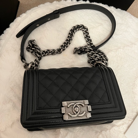 Caviar Quilted Small Boy Flap Black - Picture 9 of 11